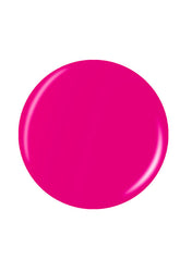 Closeup of a glossy neon pink circle sample nail polish swatch drop isolated in white color background
